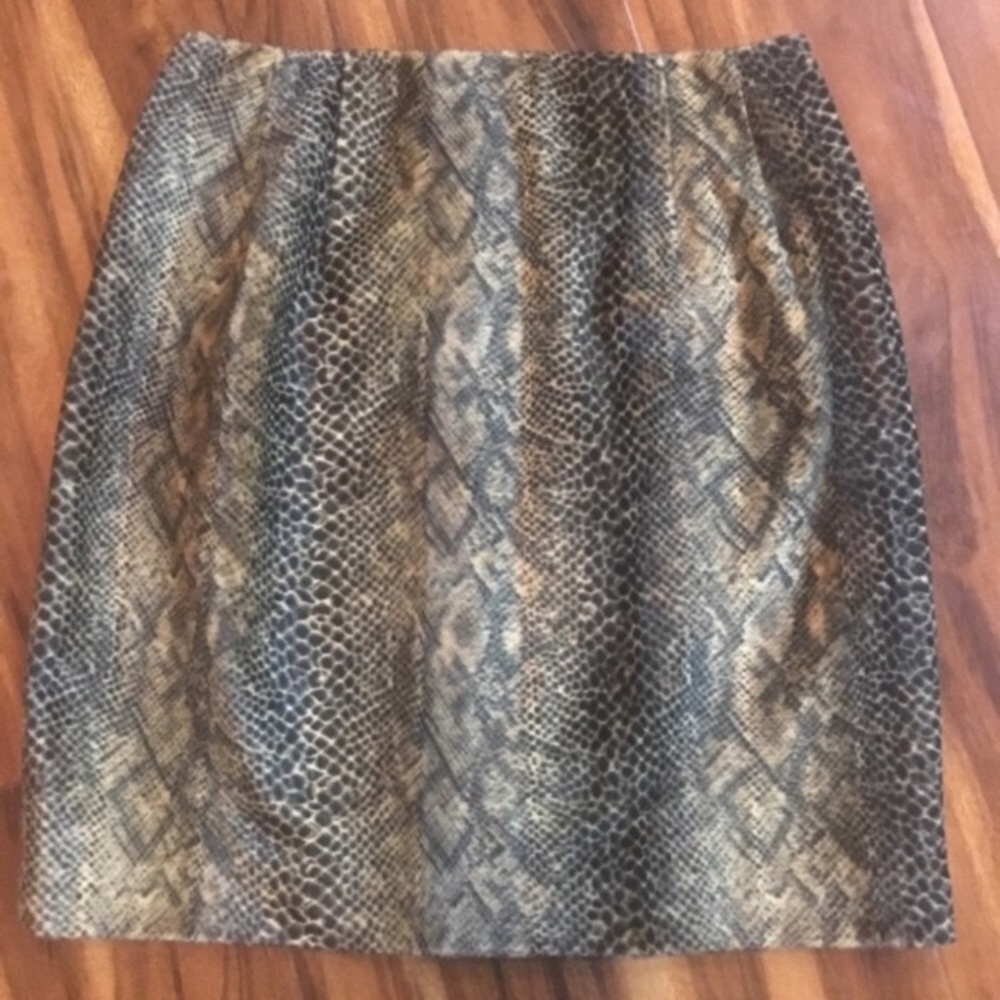 Harve Benard Womens Snakeskin Print Black/Brown Mini Skirt